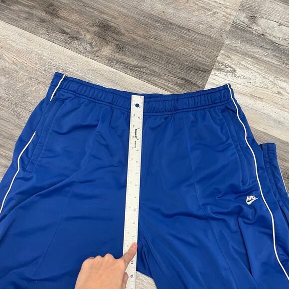 Vintage Y2K Nike Trackpants Royal Blue Side Stripe Baggy Mens XL Mini Swoosh - Picture 12 of 13